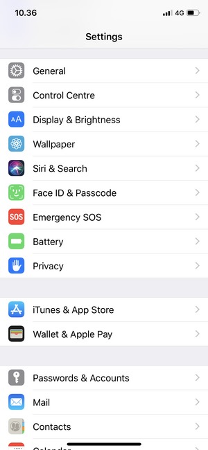 Scroll down and select Face ID & Passcode