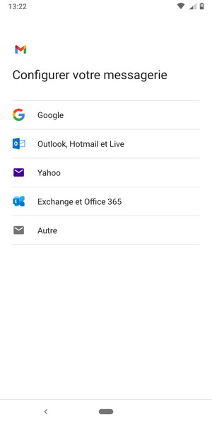 Sélectionnez Outlook, Hotmail et Live