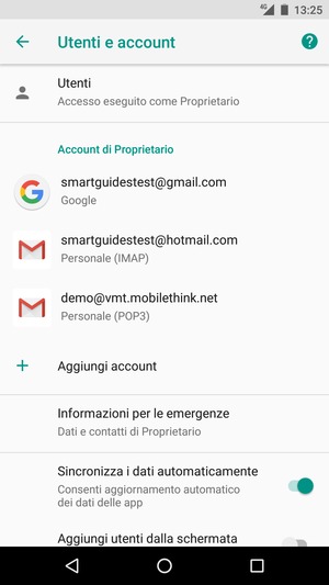 Seleziona il tuo account Google