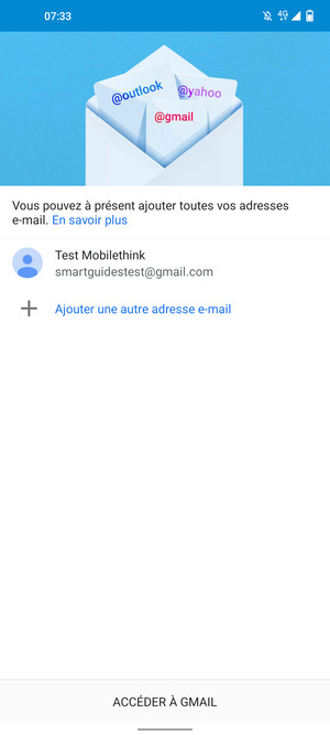 Sélectionnez ACCÉDER  À GMAIL