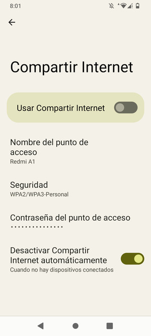 Active Usar Compartir Internet