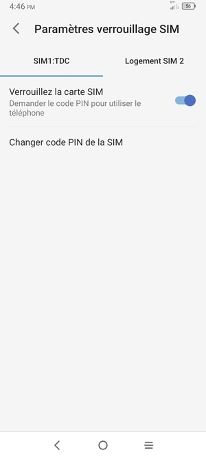 Sélectionnez Digicel et sélectionnez Changer code PIN de la SIM