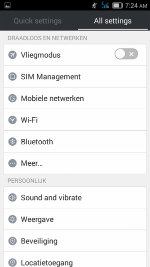 Om van netwerk te wisselen in geval van netwerk problemen, keert u terug naar het menu All settings en selecteert u Mobiele netwerken