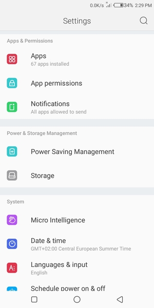 Scroll to and select Power Saving Management