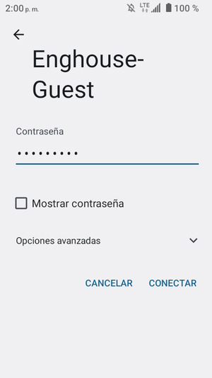 Introduzca la Contraseña de Wi-Fi y seleccione CONECTAR
