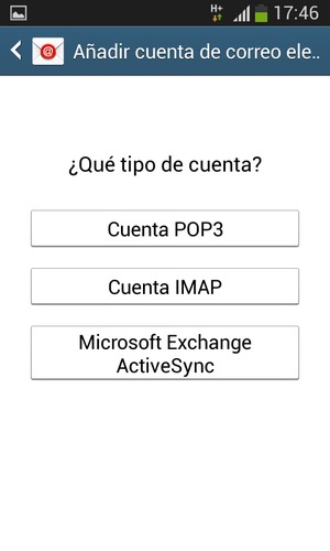Seleccione Microsoft Exchange ActiveSync