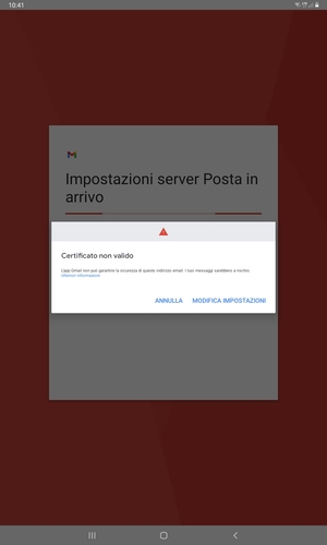 Seleziona MODIFICA IMPOSTAZIONI