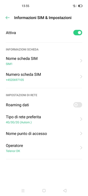 Seleziona Nome punto di accesso