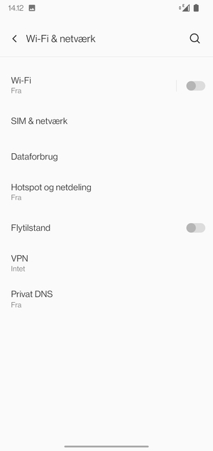 Vælg SIM & netværk