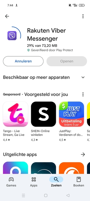 Wacht tot het installatieproces beëindigd is