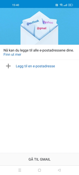 Velg Legg til en e-postadresse