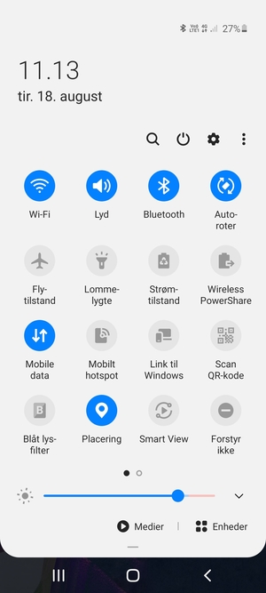 Slå Wi-Fi og Bluetooth fra