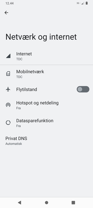 Vælg Mobilnetværk