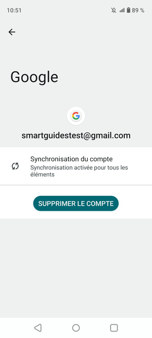 Sélectionnez Synchronisation du compte