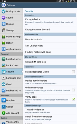 To change the PIN for the SIM card, return to the Settings menu. Select Security and Set up SIM card lock