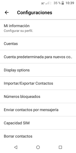 Seleccione Importar/Exportar Contactos