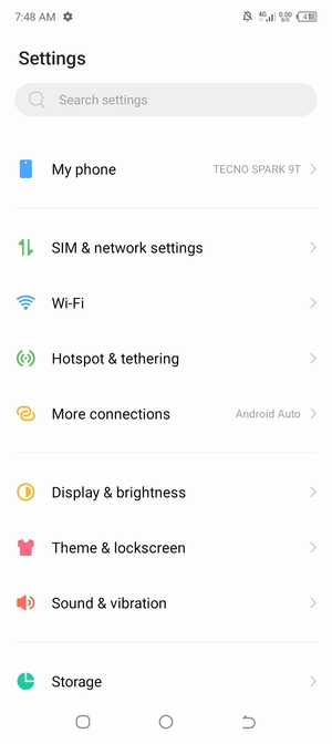 Select SIM & network settings