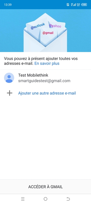 Sélectionnez ACCÉDER Á GMAIL