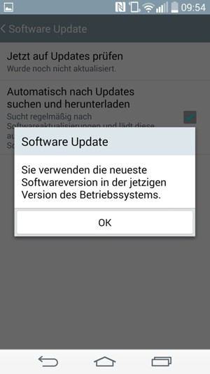 Falls Ihr Handy aktualisiert ist, wählen Sie OK