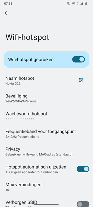 Uw telefoon is nu geïnstalleerd voor gebruik als modem