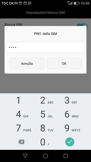 Conferma il nuovo PIN della SIM e seleziona OK