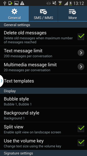 Select SMS / MMS
