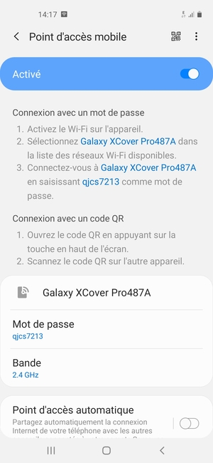 Votre téléphone est maintenant configuré pour être utilisé comme modem