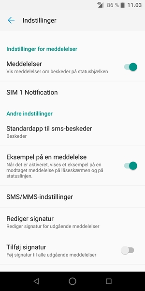Scroll til og vælg SMS/MMS-indstillinger