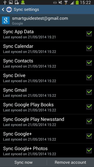 Make sure Contacts is selected and select Sync now