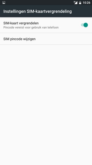 Selecteer SIM pincode wijzigen