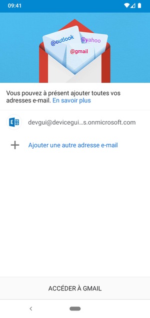 Sélectionnez ACCÉDER  À GMAIL