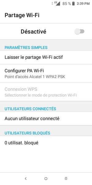 Sélectionnez Configurer PA Wi-Fi 