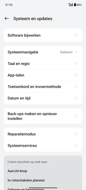 Selecteer Back-ups maken en opnieuw instellen