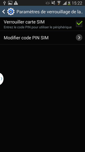 Sélectionnez Modifier code PIN SIM