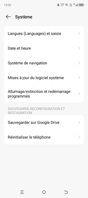 Sélectionnez Sauvegarder sur Google Drive