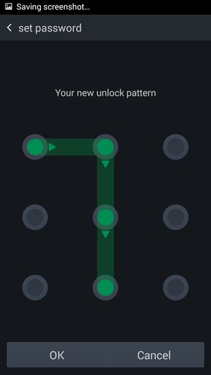Draw the unlock pattern again and select OK