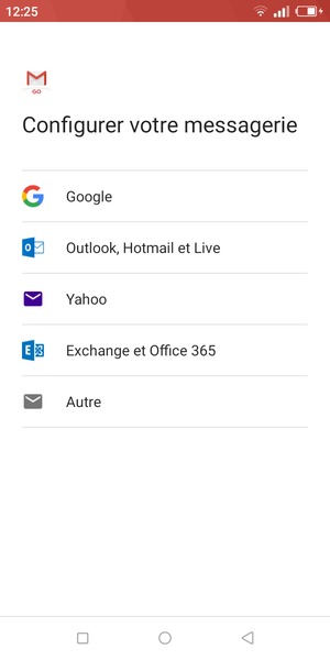 Sélectionnez Outlook, Hotmail et Live