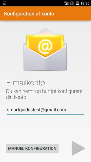 Indtast din Gmail eller Hotmail adresse og vælg Næste