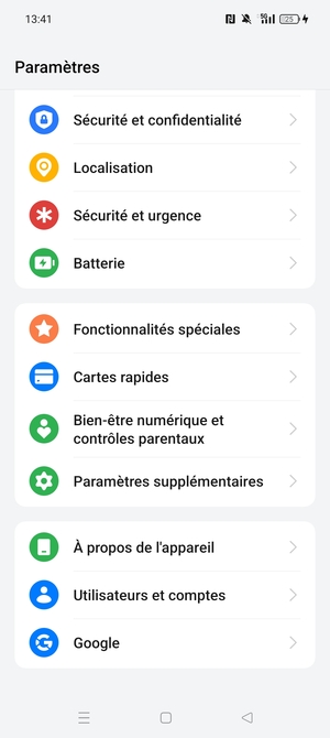 Faites défiler et sélectionnez À propos de l'appareil