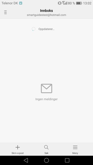 Gmail/Hotmail er klar til bruk