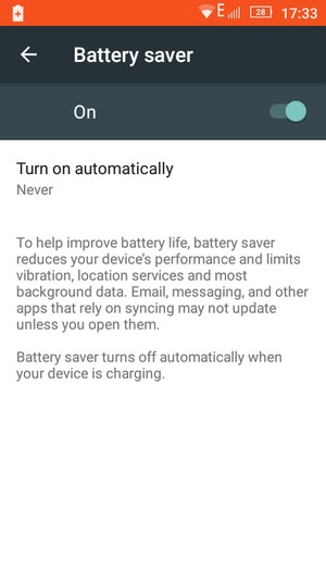Turn on Battery saver