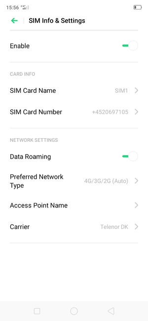 Turn Data Roaming on or off