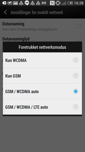 Velg GSM / WCDMA auto