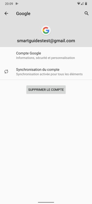 Sélectionnez Synchronisation du compte