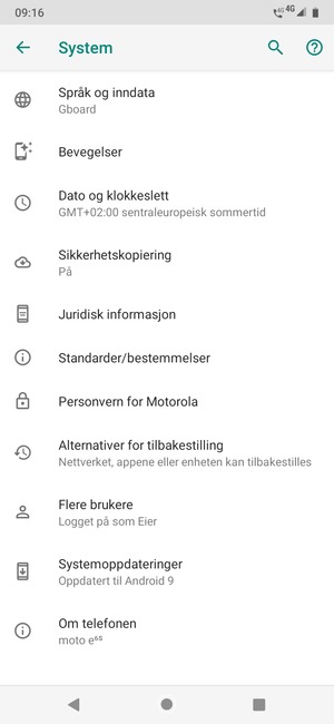 Velg Systemoppdateringer