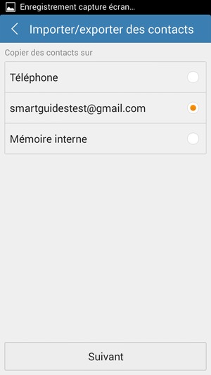 Sélectionnez votre compte Google puis Suivant