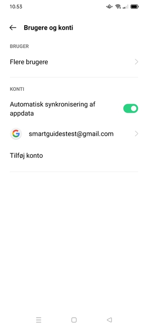 Vælg din Google konto