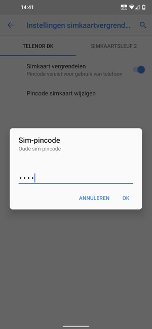 Voer Oude sim-pincode in en selecteer OK