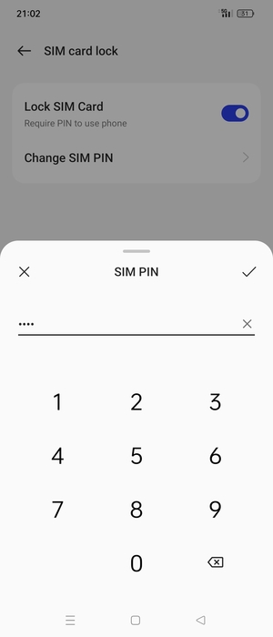 Enter your New PIN for the SIM card and select OK