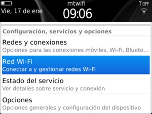 Seleccione Red Wi-Fi